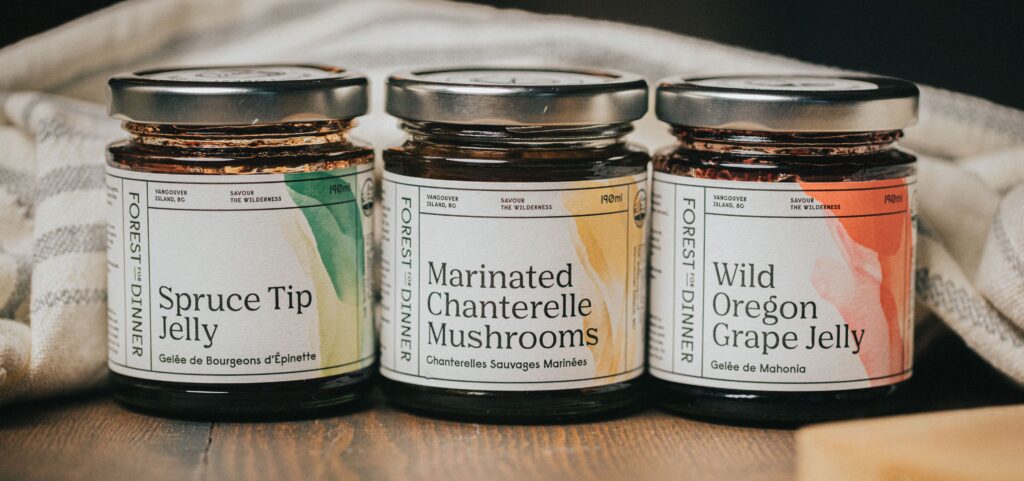 Close up of eco-friendly labels on materials for packaging.